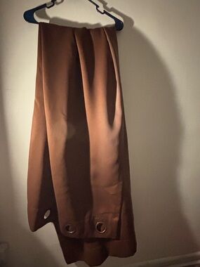 Brown Curtain Panel with Hem Grommets 2 panels